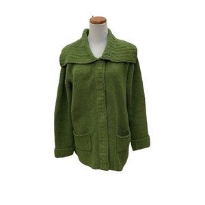 Plush green XL "wooby" cardigan from Sahalie